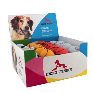Dog Team - Giochi in gomma - Palline sport mix - Display 32 pezzi