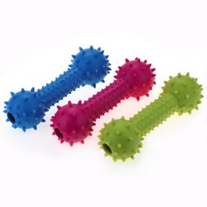 Dog Team - Giochi in Gomma - Ossa colorate con punte - 14 cm