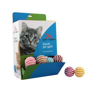 Cat Team - Giochi per gatti - Palline colorate in corda - Box 48 pezzi