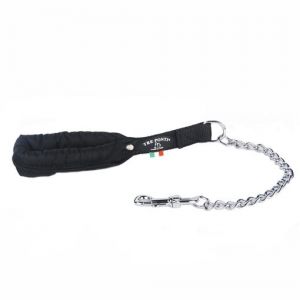 Tre Ponti - Iron - Guinzaglio con manico imbottito e catena - Nero